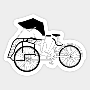 Becak Cycle Rickshaw Sticker